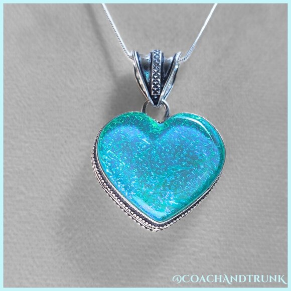 AUSTRALIAN TRIPLET OPAL HEART PENDANT STERLING CHAIN 100% ARTISAN NEWHANDCAFTED - Picture 1 of 10